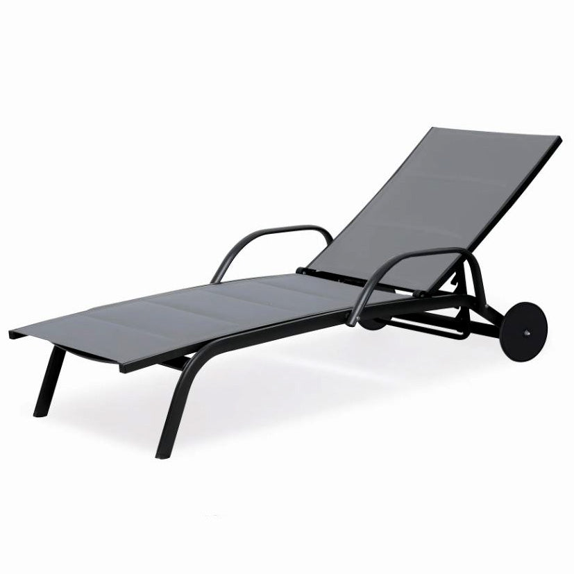 Lettino Sdraio con ruote EDG Grigio | Lettino prendisole in alluminio con ruote - 740721,91