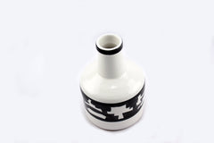 Vaso bianco nero ceramica Madoura: vasi design Pomax - 28798