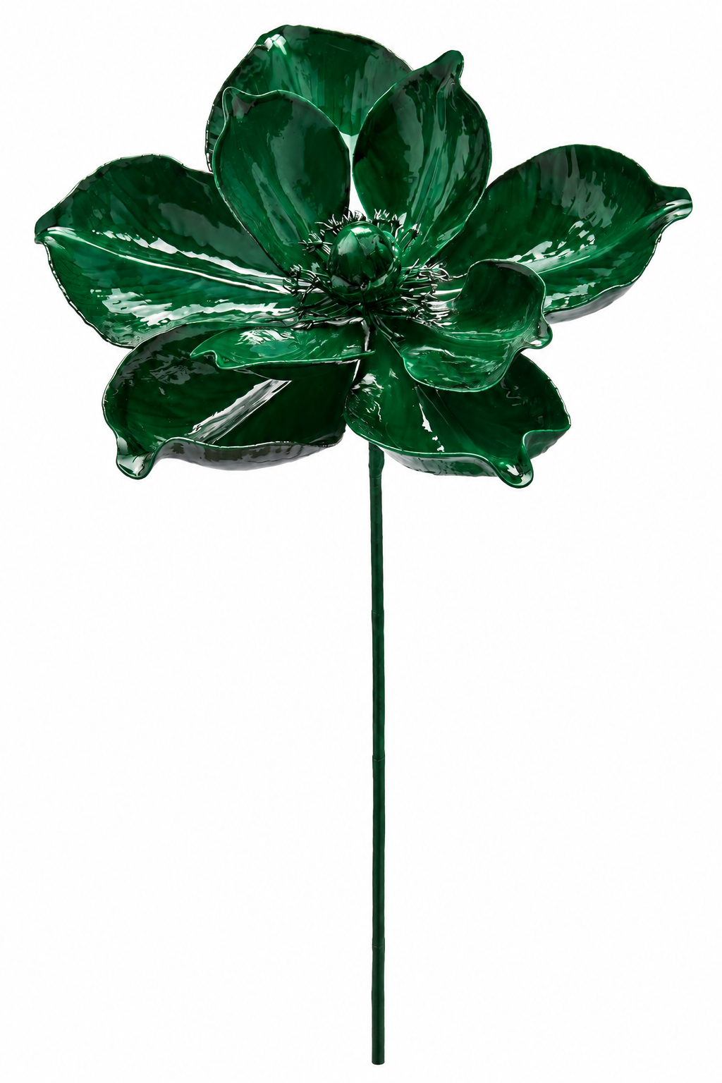Magnolia Glossy Verde EDG Enzo De Gasperi H 65 cm con fiore Ø 25 cm e finitura lucida