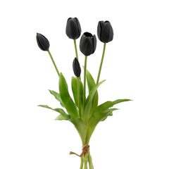 Bouquet tulipani neri Real Touch H40 | Fiori artificiali di qualit&agrave; - 214959,90