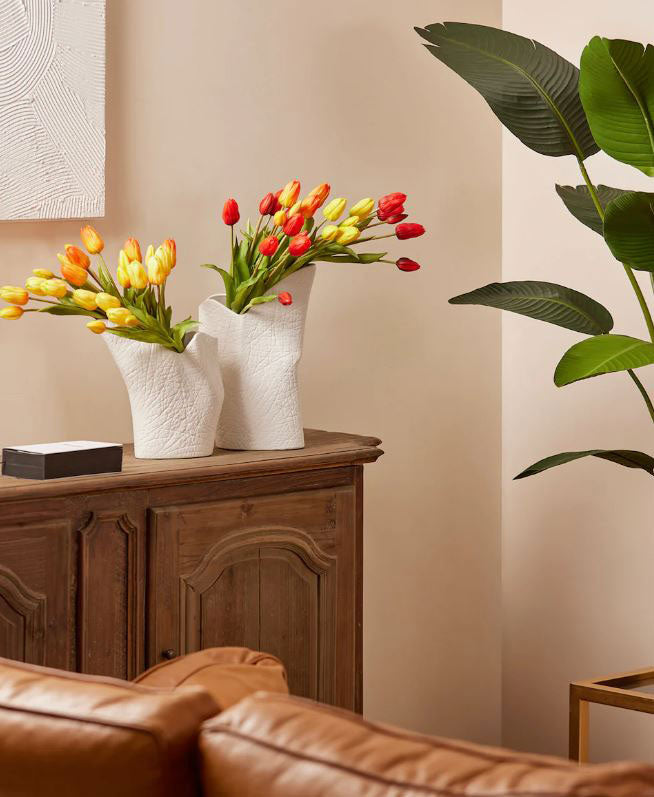 Bouquet di tulipani gialli Real Touch H40 | Fiori artificiali di qualit&agrave; - 216002,20Y
