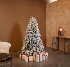 Pino Merano Innevato LED H180 CM | Albero di Natale artificiale innevato con luci LED integrati - 677182