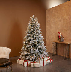 Pino Merano Innevato LED H210 CM | Albero di Natale artificiale innevato con luci LED integrati - 677183