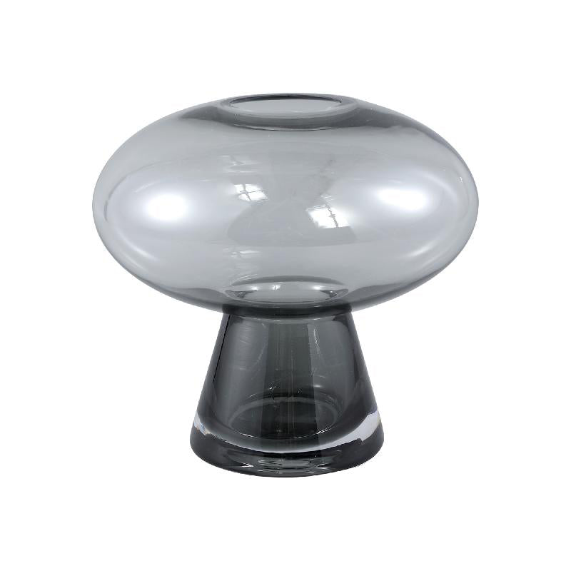 Vaso Minty Grigio H20 | Vaso in vetro grigio tondo con piede - 710785