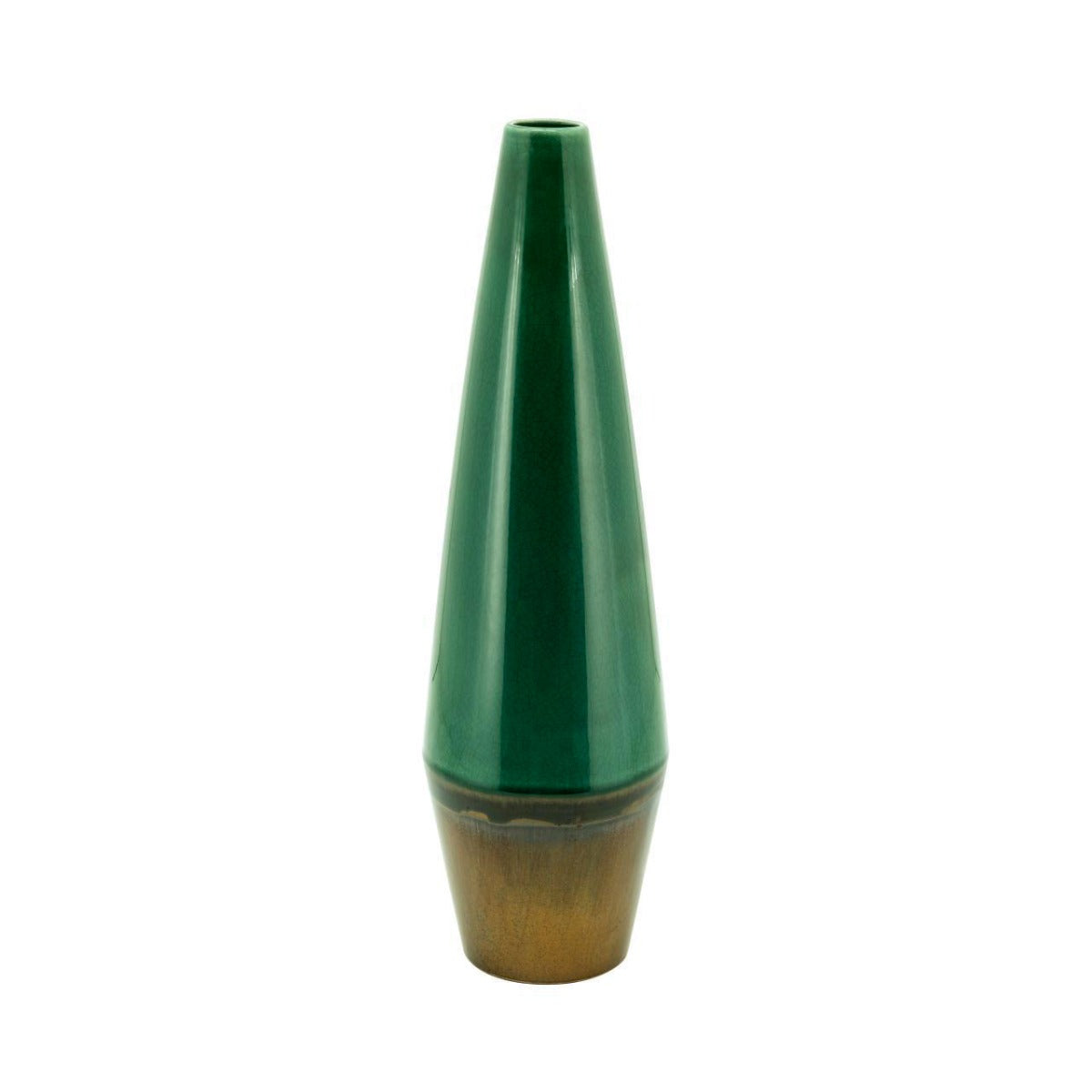 Moku - Vaso a forma di cono in gres di colore verde scuro alt.51 - 015016