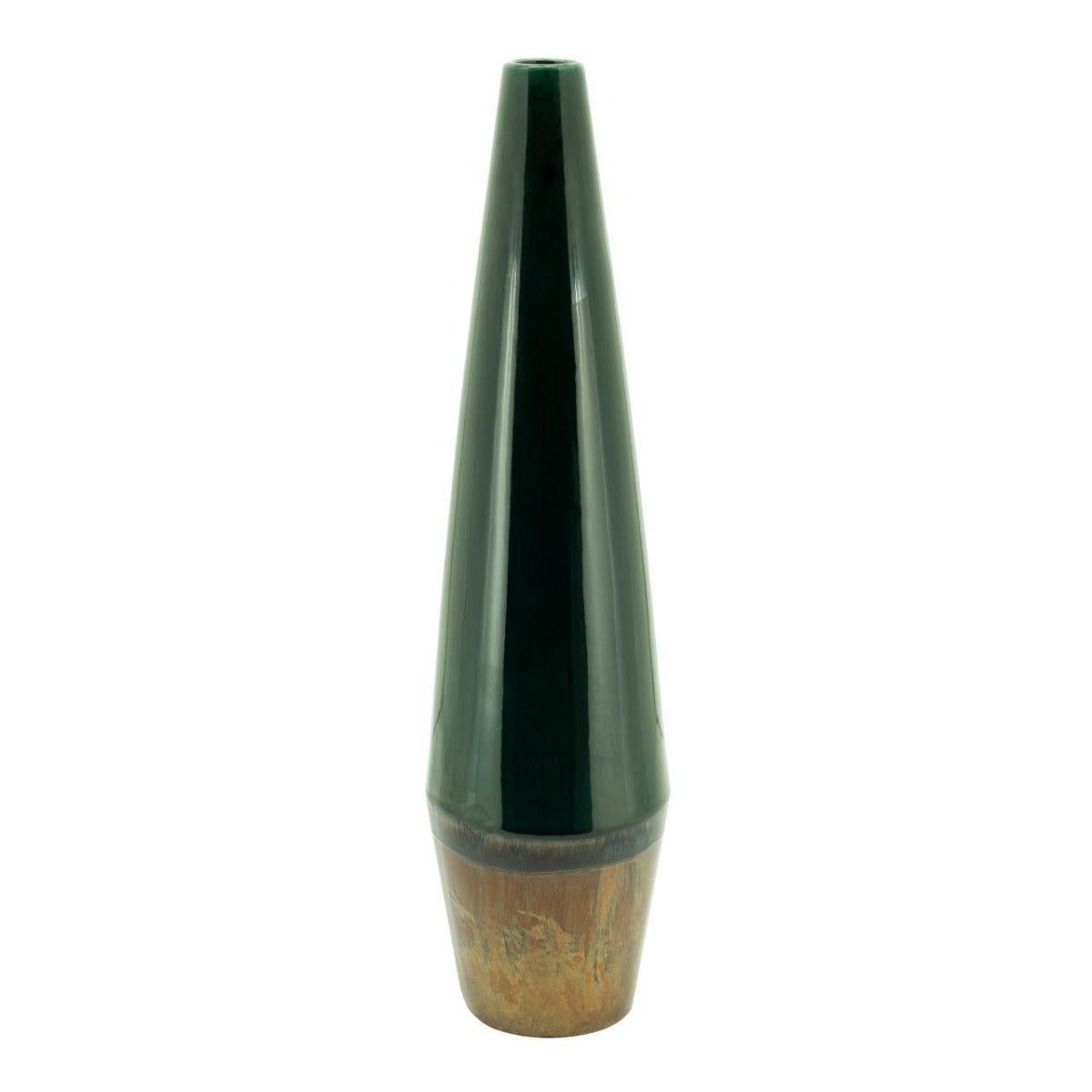 Moku - Vaso a forma di cono in gres di colore verde scuro alt.62 - 015018