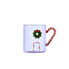 Mug lilla Sweet & Candy Ichendorf Milano con manico a bastoncino di zucchero