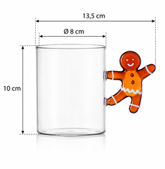 Mug Mr. Pan di Zenzero Sweet & Candy in vetro borosilicato Ichendorf Milano dimensioni