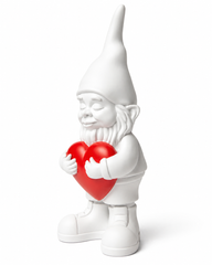 Nano Lover White H12 cm – Gnomo Decorativo con Cuore Rosso