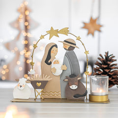 Baden Collection - Natività in Metallo Porta Tealight Arco di Stelle