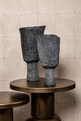 Vaso Nirah Black | Vaso di design in ceramica forma irregolare - CONFIG0349