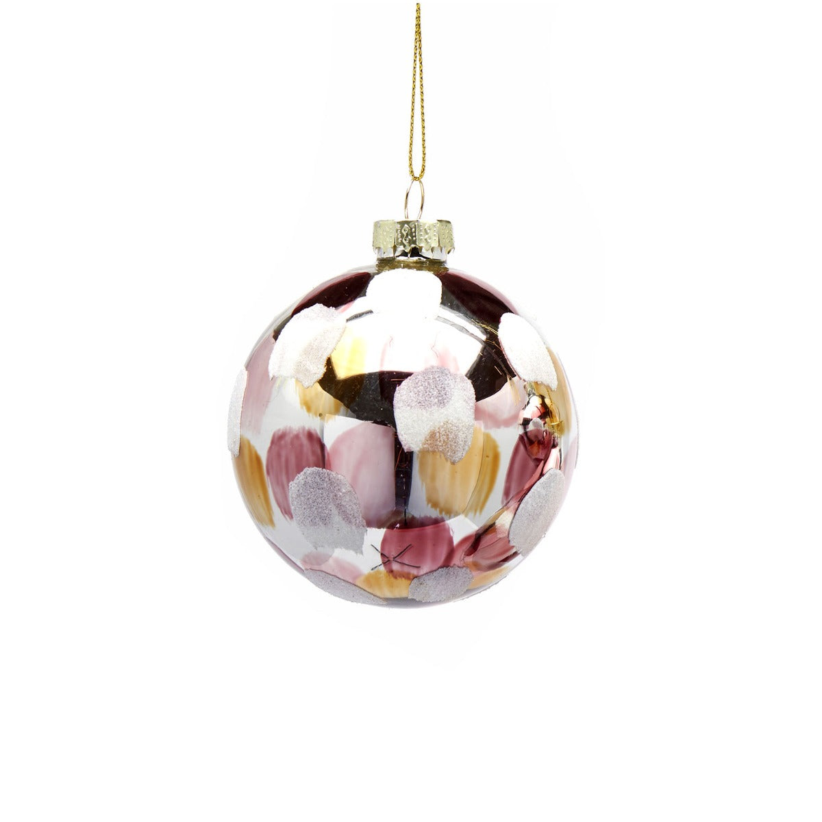 EDG - Enzo De Gasperi Palla Pois Bianco-Rosa in Vetro - 6500247A150-S