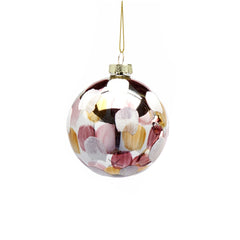 EDG - Enzo De Gasperi Palla Pois Bianco-Rosa in Vetro - 6500247A150-S