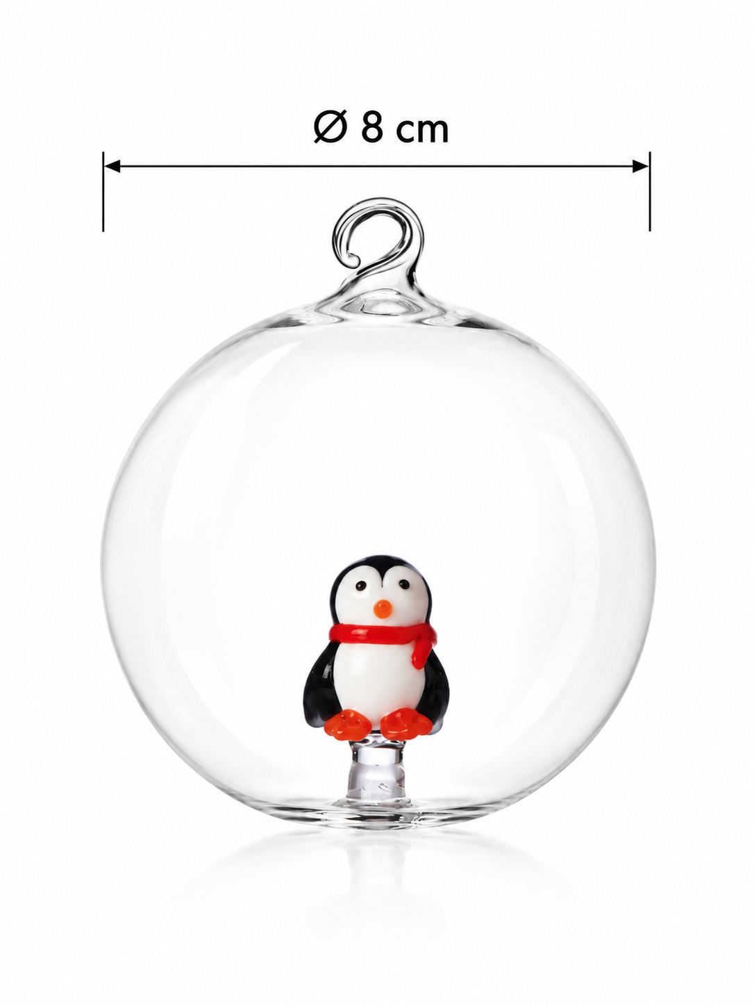 Palla di Natale Pinguino Woodland Tales Ichendorf Milano con dimensioni H 8 Ø 8 cm