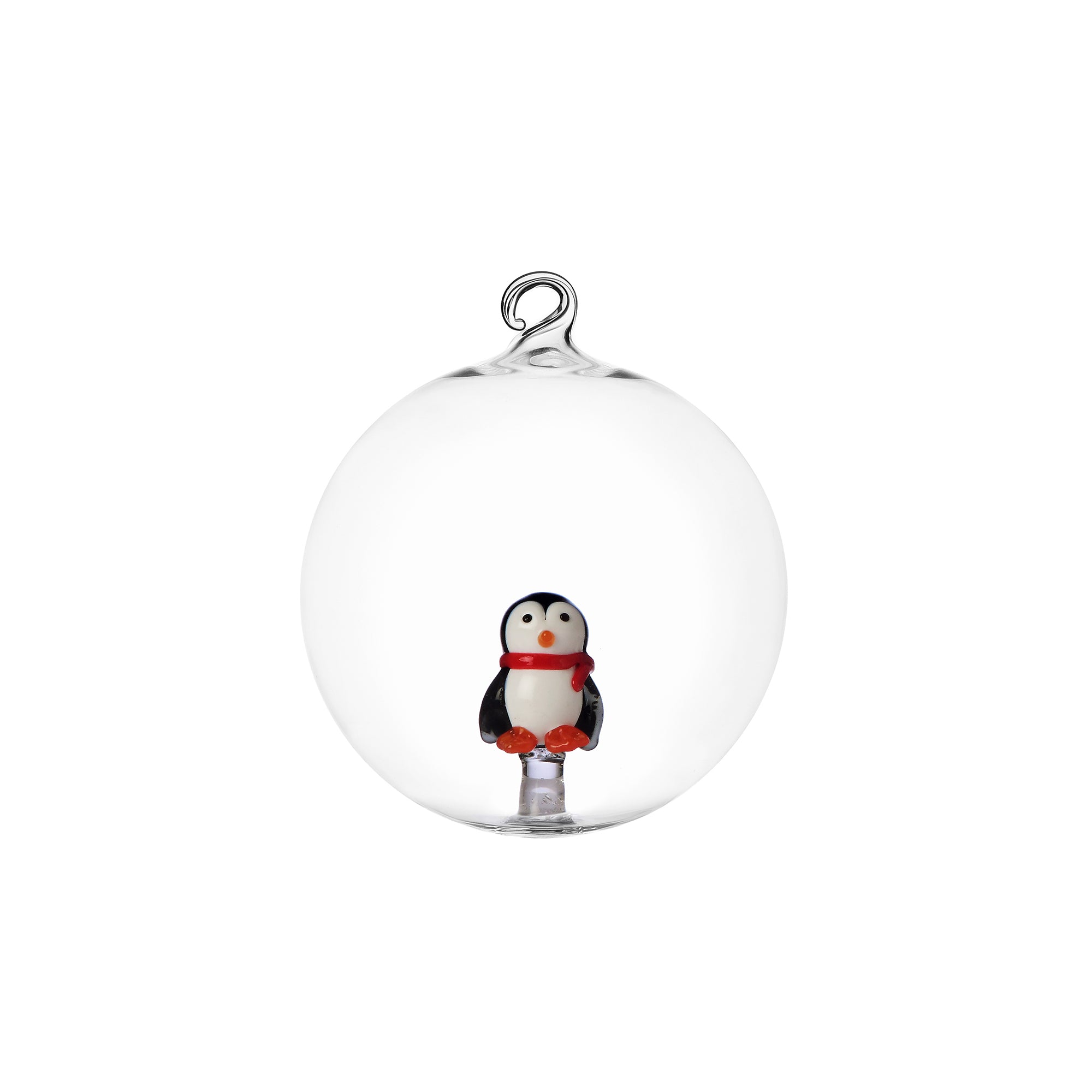 Palla di Natale Pinguino con Sciarpa Woodland Tales Ichendorf Milano in vetro