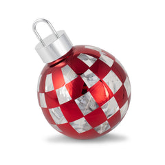 Baden Collection Decoro Luminoso Palla Vetro Rosso a Scacchi con Led - 1248784