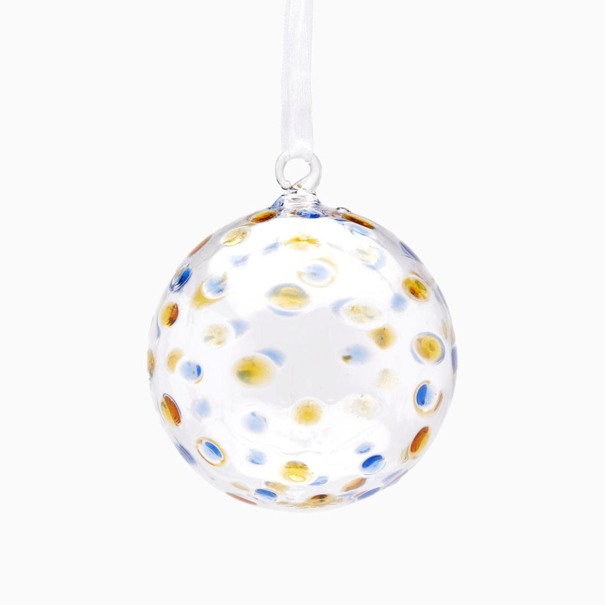 Palla vetro Drops Pois Blu e Oro &Oslash;10 | Palline di Natale in vetro EDG Enzo De Gasperi - 685965,87