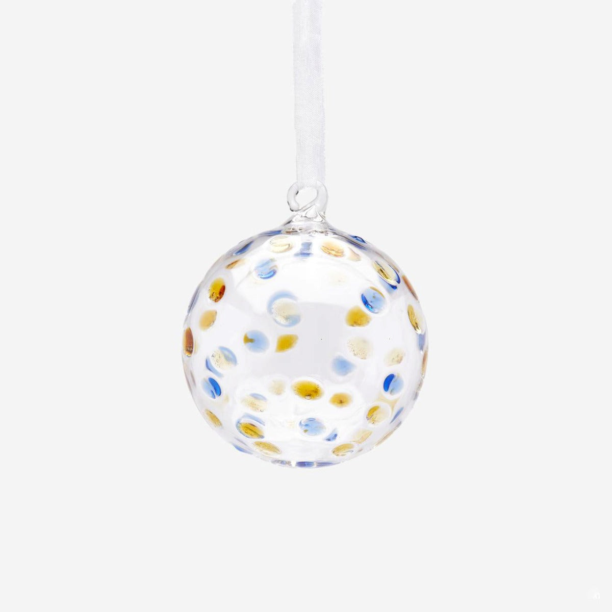 Palla vetro Drops Pois Blu e Oro &Oslash;8 | Palline di Natale in vetro EDG Enzo De Gasperi - 685964,87