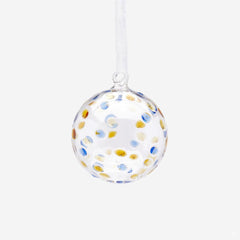 Palla vetro Drops Pois Blu e Oro &Oslash;8 | Palline di Natale in vetro EDG Enzo De Gasperi - 685964,87