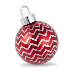 Baden Collection Decoro Luminoso Palla Vetro Rosso a Righe con Led - 1248783