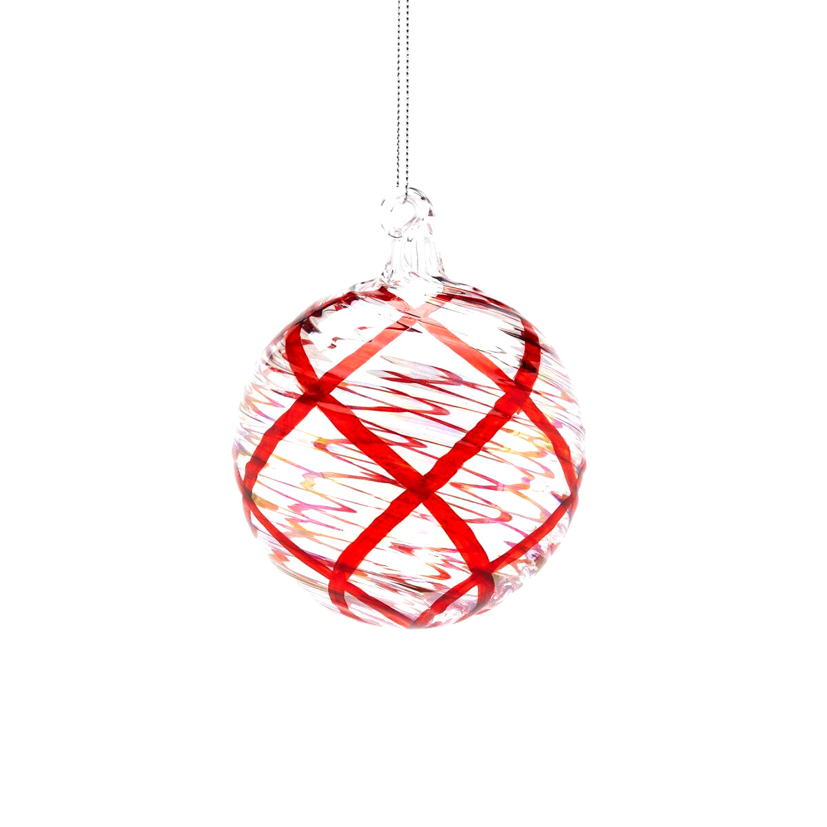 Palla Vetro Intrecci Rossa &Oslash;8 | Palline di Natale in vetro soffiato EDG - 686058,40