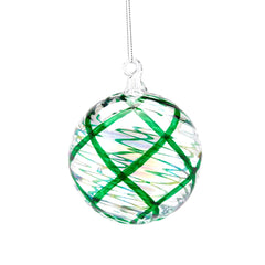 Palla Vetro Intrecci Verde &Oslash;10 | Palline di Natale in vetro soffiato EDG - 687066,70