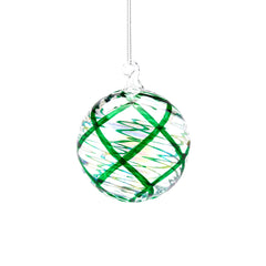 Palla Vetro Intrecci Verde &Oslash;8 | Palline di Natale in vetro soffiato EDG - 686058,70