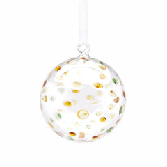 Palla vetro Drops Pois Verdi e Oro &Oslash;10 | Palline di Natale in vetro EDG Enzo De Gasperi - 685965