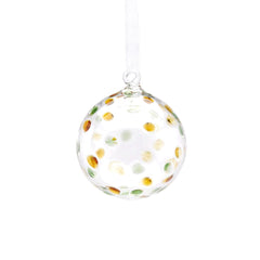 Palla vetro Drops Pois Verdi e Oro &Oslash;8 | Palline di Natale in vetro EDG Enzo De Gasperi - 685964