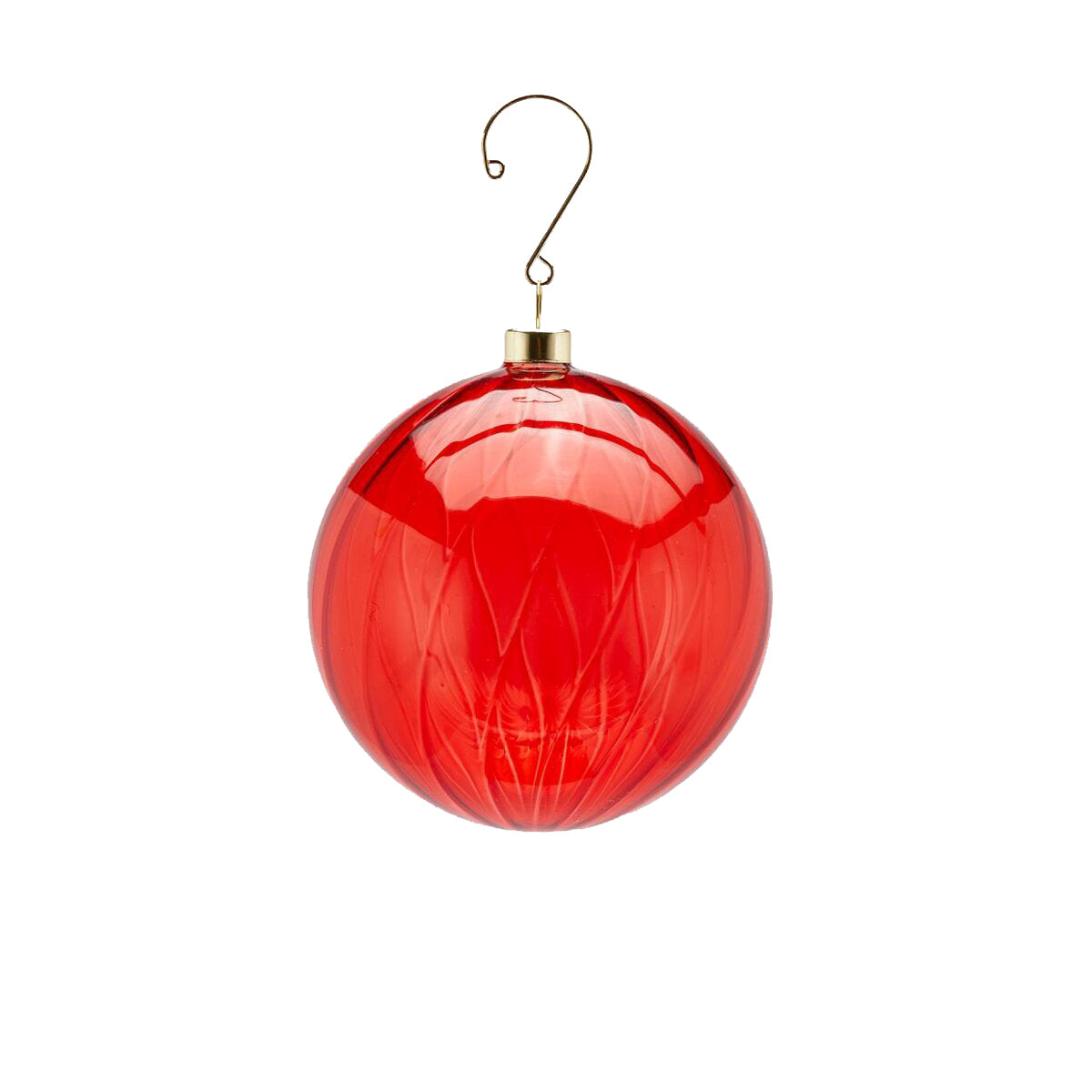 Palla Vetro Rosso Vortex &Oslash;8 | Palline di Natale in vetro soffiato EDG - 686057,40