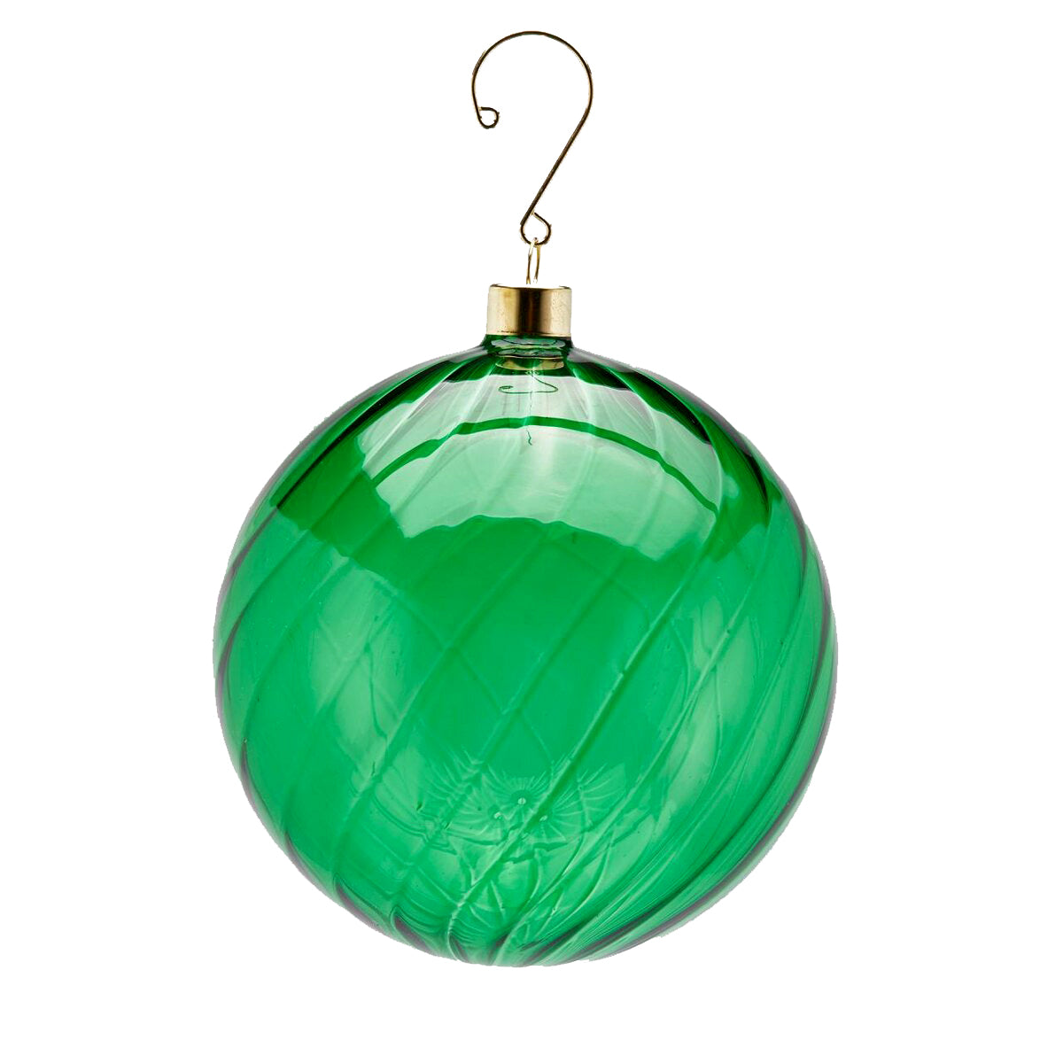 Palla Vetro Verde Vortex &Oslash;12 | Palline di Natale in vetro soffiato EDG - 687135,70