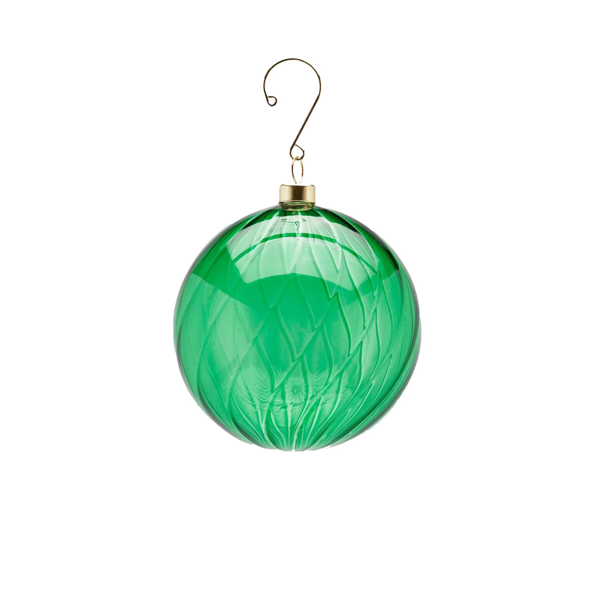 Palla Vetro Verde Vortex &Oslash;8 | Palline di Natale in vetro soffiato EDG - 686057,70