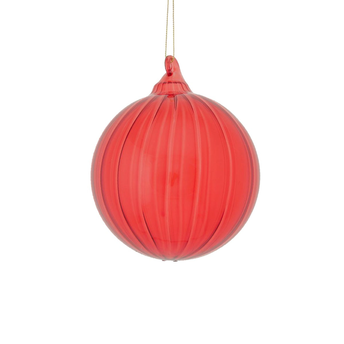 Palla Vetro Meridiane D10 : Palline di Natale in vetro rosso - 678172