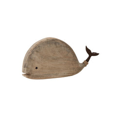 Balena in Legno naturale e coda in metallo H19: Sculture in Legno  - 91080