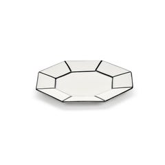 Set 2Pz. Piatto da Dessert in Porcellana Bianco/Nero – Collezione Carte Blanche - Annebet Philips Per Serax