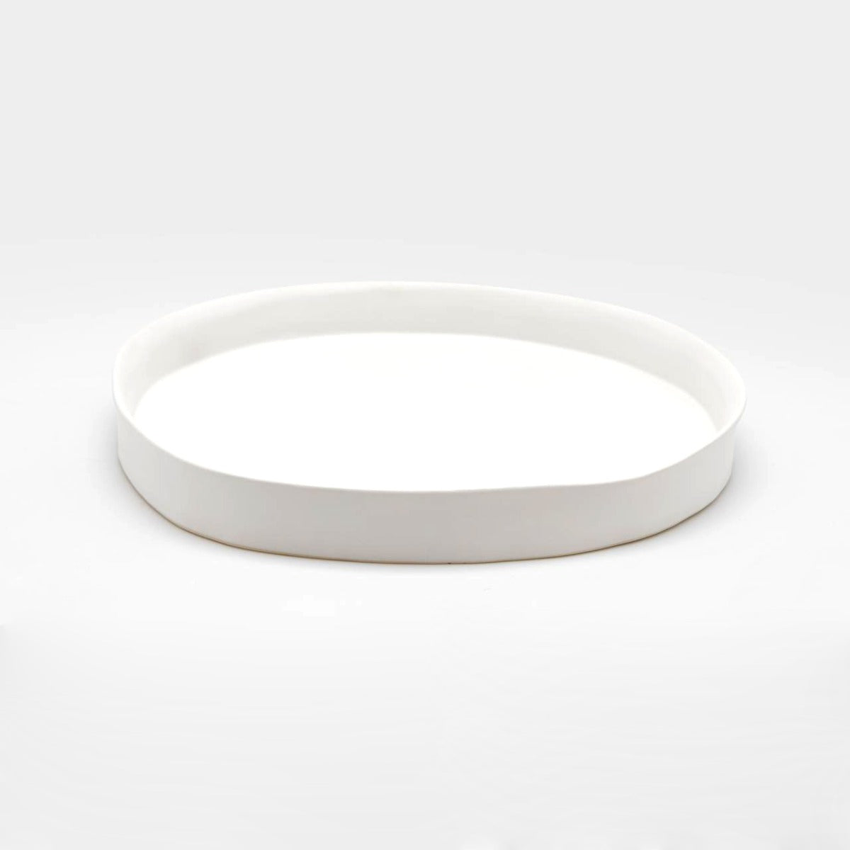 Vassoio rotondo con bordo in ceramica bianca H3,5 &Oslash;31 - 017953