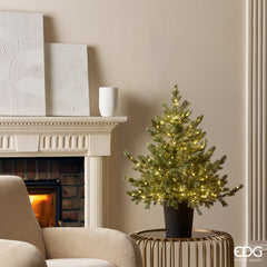 Pino Argentato con 240 LED H90 X D85 | Alberi di Natale con Luci Led Integrate EDG - 686049