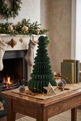 Albero di Natale decorativo Pino Origami New Verde EDG Enzo De Gasperi, alto 50 cm, con struttura tridimensionale in carta verde e silhouette slanciata.