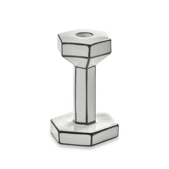 Portacandela in Porcellana Bianco/Nero H15,5 cm – Collezione Carte Blanche - Annebet Philips Per Serax