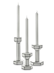 Portacandela in Porcellana Bianco/Nero H15,5 cm – Collezione Carte Blanche - Annebet Philips Per Serax