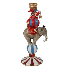 Vista posteriore portacandela natalizio Jolly su elefante in resina