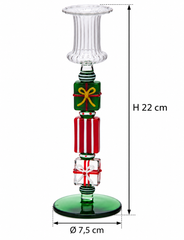 Portacandela Pacchi Regalo in vetro EDG Enzo De Gasperi con dimensioni H 22 × Ø 7,5 cm