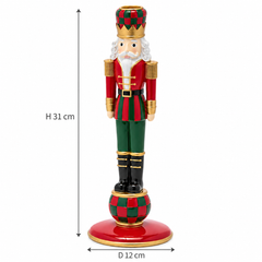 Portacandela Soldatino Natalizio EDG Enzo De Gasperi con dimensioni H 31 × Ø 12 cm