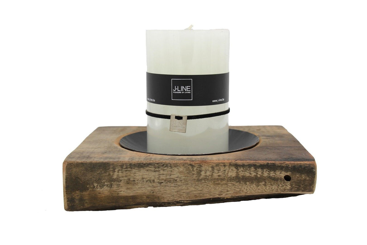 Exclusive wood candleholder round - 685796
