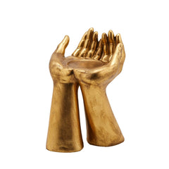 Portacandele Mani Oro H25 - 714659