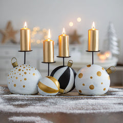Baden Collection Portacandele Palle di Natale H20 x L44Cm - 1248609