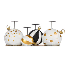 Baden Collection Portacandele Palle di Natale H20 x L44Cm - 1248609