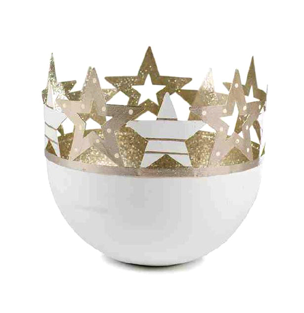 Porta Tealight Stelle bianco H14 X &Oslash;12 - 1202692