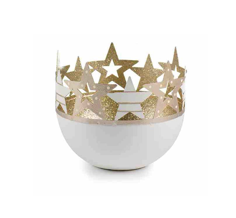 Porta Tealight Stelle bianco H10 X &Oslash;8 - 1202691