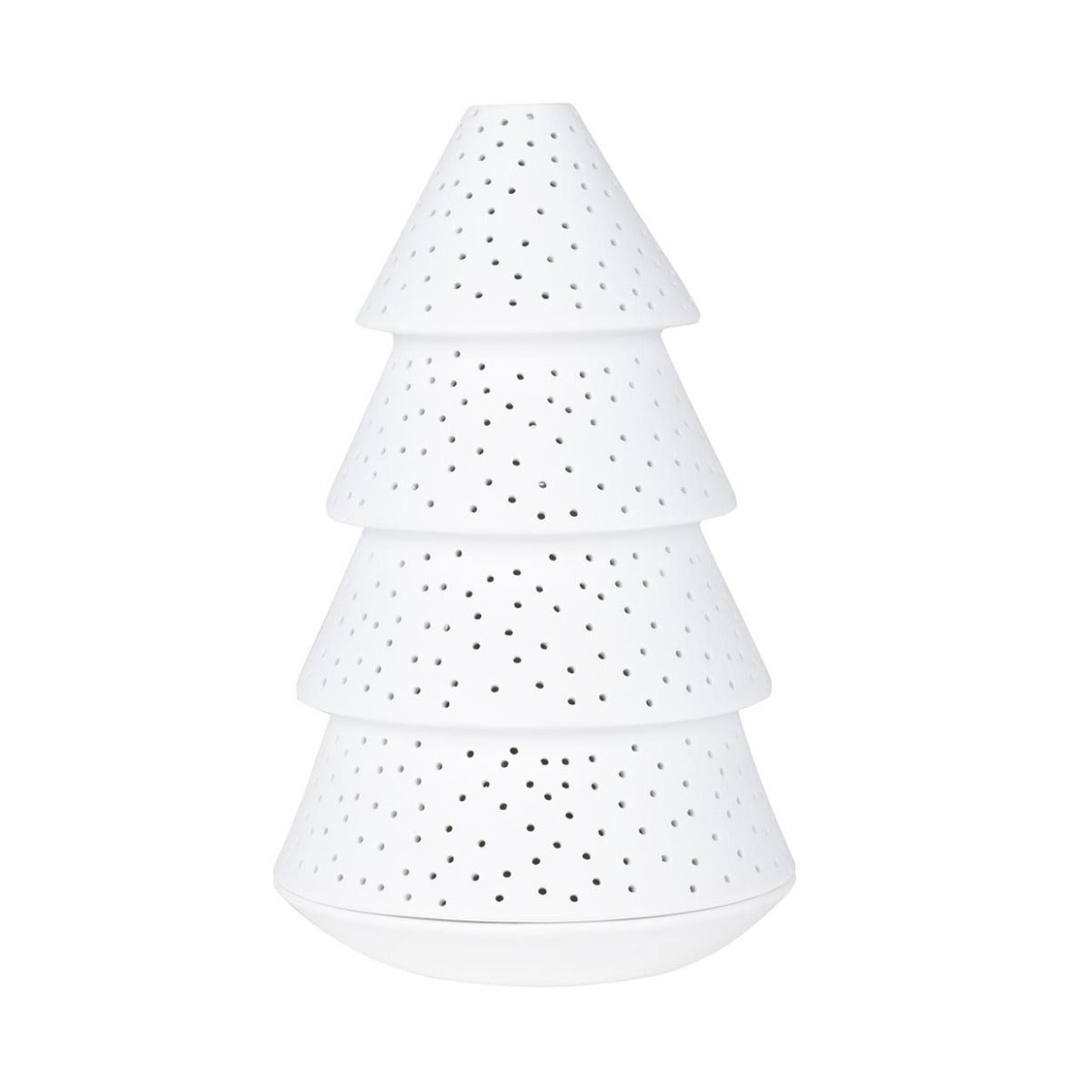 Porta Tealight Albero di Natale in Ceramica Bianca Satinata H21,5 - 4990748